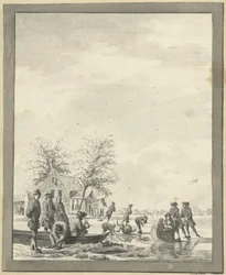 Eisvergnügen auf dem Buiten Spaarne bei Haarlem bei der Herberge