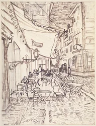 Caféterrasse bei Nacht