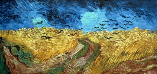 Krähen über Weizenfeld, 1890