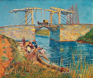 Zugbrücke in Arles mit einer Gruppe von Wäscherinnen