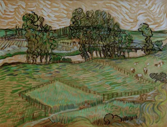 Landschaft mit Brücke über die Oise
