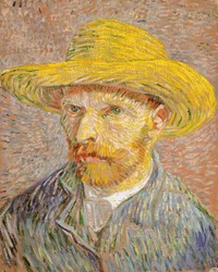 Selbstporträt mit Strohhut, Rückseite: Die Kartoffelschälerin, 1887