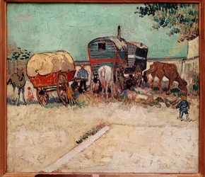 Die Wohnwagen, ein Lager von Bohemiens in der Nähe von Arles