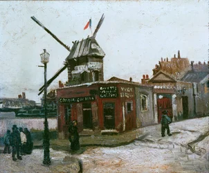 Die Mühle der Galette von der Rue Girardon aus gesehen