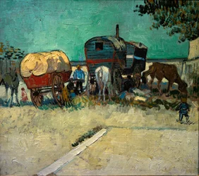 Anhänger, Bohème-Lager in der Nähe von Arles