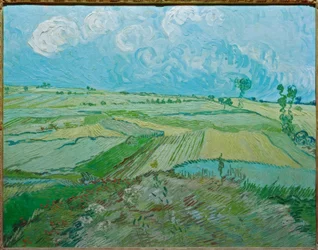 Weizenfelder in Auvers mit Regenwolken