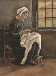 Frau beim Nähen