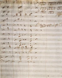 Handgeschriebene Partitur für die Oper Beatrice di Tenda