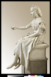 Porträt der Marquise Virginia Busti Porro als junges Mädchen oder junge Dame, die eine Blume anbietet