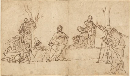 Die Madonna und das Kind mit Heiligen in einer Landschaft (Sacra Conversazione)