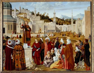 Die Predigt des Heiligen Stephanus in Jerusalem (Detail)