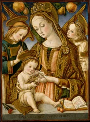 Madonna und Kind mit zwei Engeln, ca. 1481-82