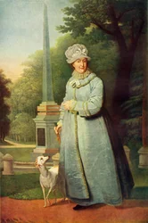 Porträt von Katharina II. im Park von Zarskoje Selo