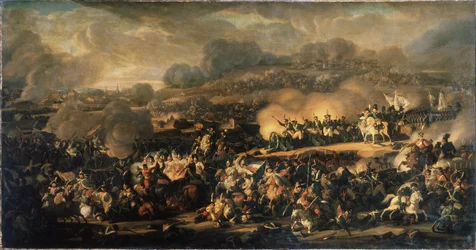 Die Völkerschlacht bei Leipzig (Deutschland) im Oktober 1813. Sie wird auch Schlacht bei Leipzig genannt und war die größte Niederlage der Grande Armée Napoleons (1769-1821).
