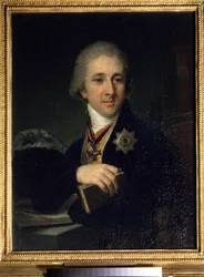 Porträt von Alexander Labsin (Labzin oder Labsine) (1766-1825), russischer Schriftsteller und Freimaurer. Gemälde, 1757-1825. Nach 1816. Staatliche Tretjakow-Galerie, Moskau