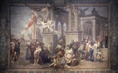 Vorhang im Nationaltheater, Prag, Tschechische Republik, 1883
