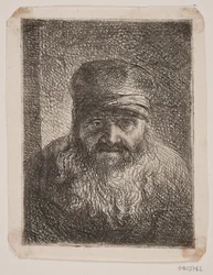 Alter bärtiger Mann. Brustbild en face