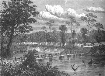Pontoon-Brücke auf der Prah, ca. 1880
