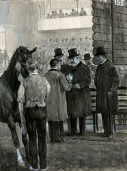 König Edward VII. auf der Hackney-Pferdeschau überreicht den Pokal