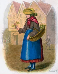 Dänische Frau verkauft Blumen, 1809