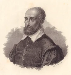 Porträt des italienischen Architekten Andrea Palladio, Pseudonym von Andrea di Pietro (1508-1580), Kupferstich
