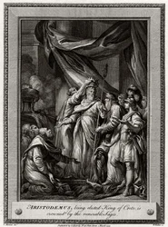 Aristodemus, zum König von Kreta gewählt, wird von den ehrwürdigen Weisen gekrönt, 1777