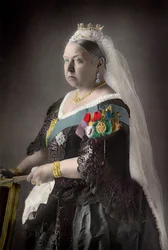 Königin Victoria (1819-1901) des Vereinigten Königreichs. Fotografie von W. und D. Downey, aus „The Cabinet Portrait Gallery“ England