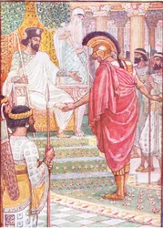 Er stand schweigend vor dem König, Illustration aus 