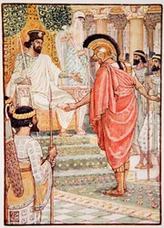 Er stand schweigend vor dem König, Illustration aus 