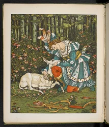 Illustration zur Geschichte, die Hind im Wald