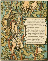 Jack steigt die Bohnenranke hinunter, aus Jack und die Bohnenranke, veröffentlicht 1875