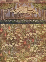 "Die Wiese" Tapete, mit "Der Maibaum" Fries, ca. 1905
