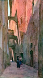 Eine Straße in Siena