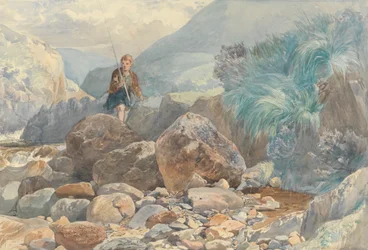 Glencoe: Ein Hirtenjunge überquert einen Bach