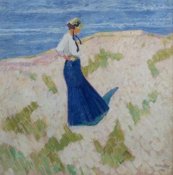 Bernhardine Bornemann am Strand in Heist