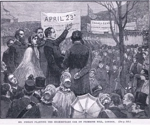 Mr. Phelps pflanzt die Shakespeare-Eiche auf dem Primrose Hill, London 1864 n. Chr.