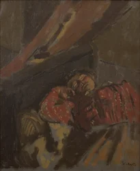 Rote gemusterte Bluse, um 1907