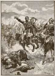 Der Schwarze Prinz in der Schlacht von Crécy, Illustration aus „Cassell