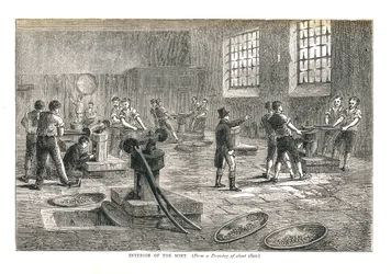 Das Innere der Münzstätte, nach einer Zeichnung von ca. 1800, 1878