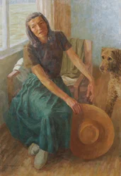 Grete Gamerith mit Hund "Puck"