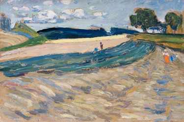 Landschaft mit gelbem Feld