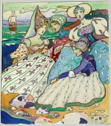 Mädchengruppe am Strand