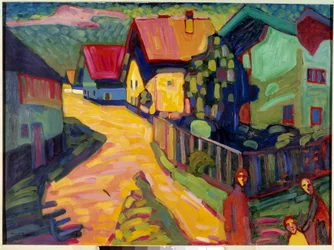 Frau auf einer Straße in Murnau