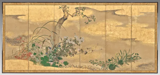 Blumen und Bäume der vier Jahreszeiten (linker Bildschirm)