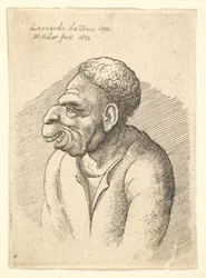 Büste eines Mannes mit Hakennase, hervorstehender Oberlippe, offenem Mund und kurzen lockigen Haaren