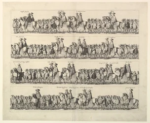 Krönungsprozession Karls II. durch London, 1662.