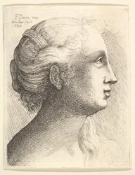 Kopf einer jungen Frau im Profil nach rechts, 1645