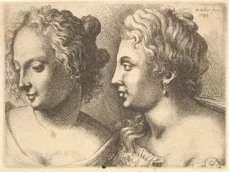 Köpfe von zwei jungen Frauen, 1645