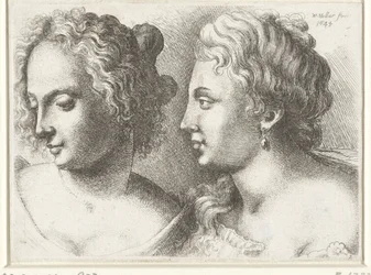Köpfe von zwei jungen Frauen (Karikaturen, Köpfe und Missbildungen nach Leonardo da Vinci)