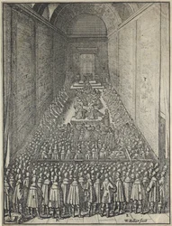 House of Lords, Palace of Westminster in London, ca. 1650 (Radierung)